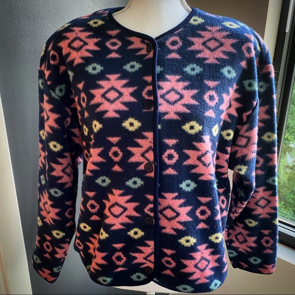 VTG 90s David Wayne Southwestern Oversized Jacket - Picture 1 of 7